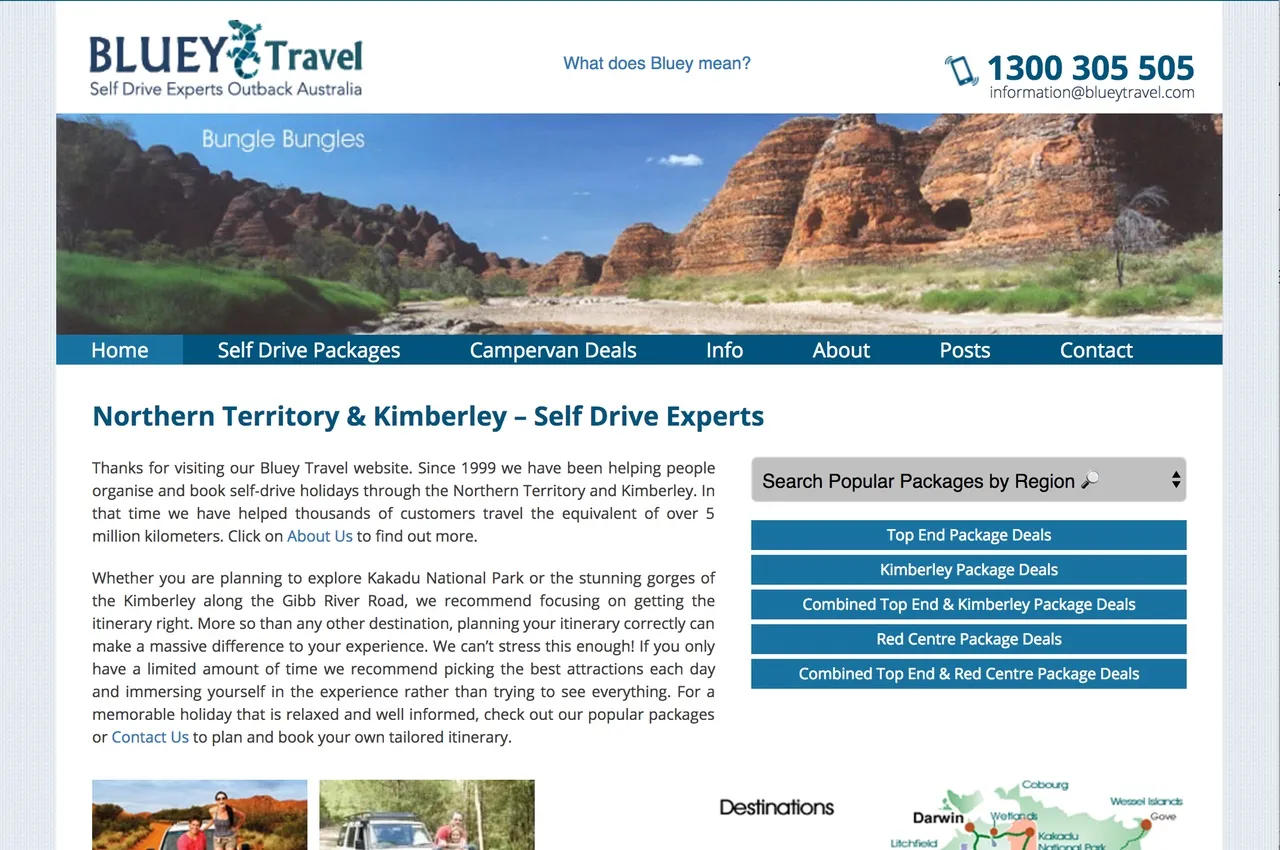 Bluey Travel Website Rebuild