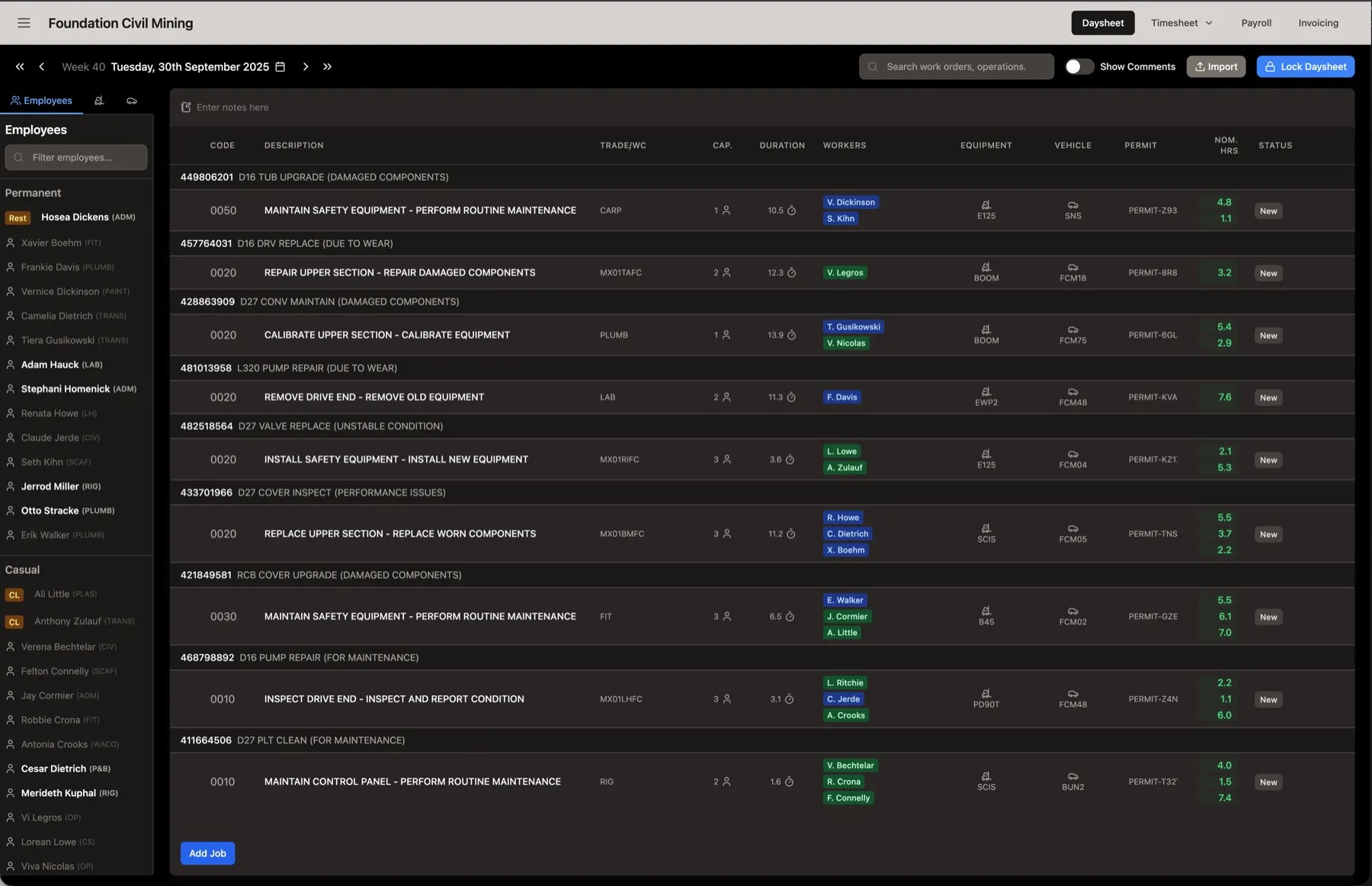 FCM Timesheet System — screenshot 2
