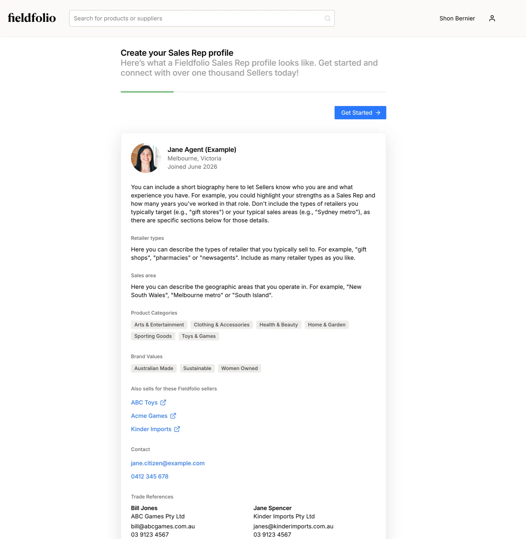 Fieldfolio Rep Exchange & SellerHub Onboarding — screenshot 2