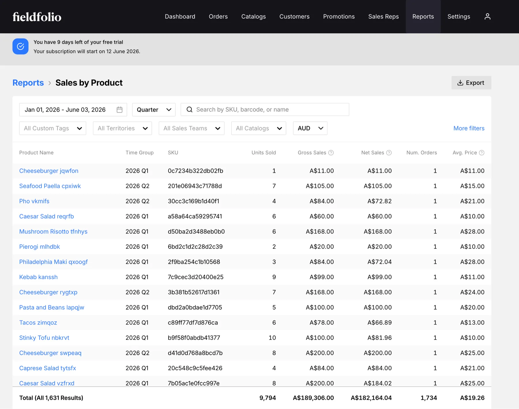 Fieldfolio Reports — screenshot 2
